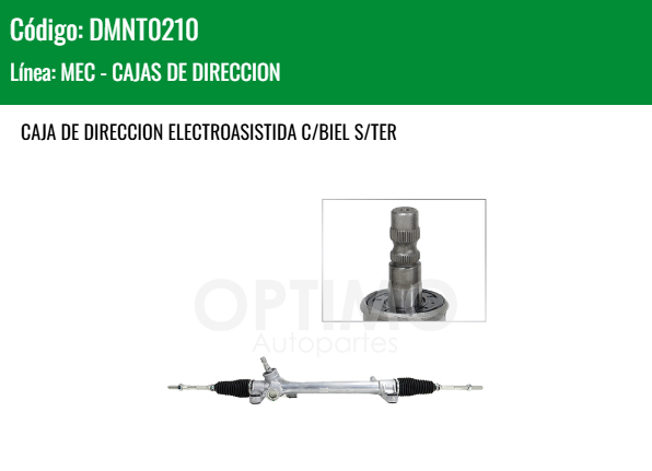 Imagen de DMNT0210 CREMALLERA ELECTROASISTIDA C/BIEL S/TER TOYOTA COROLLA 1.8L 03-08