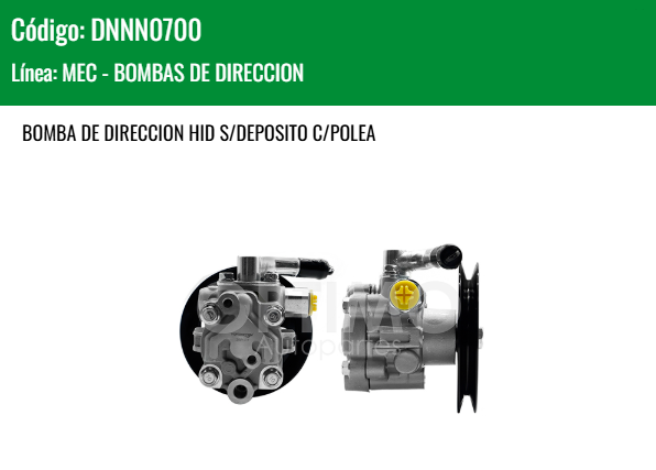 Imagen de DNNN0700 BOMBA DE DIRECCION HIDRAULICA S/DEPOSITO C/POLEA NISSAN NP-300 (D-22) 4WD 2.5L DIESEL 08-15