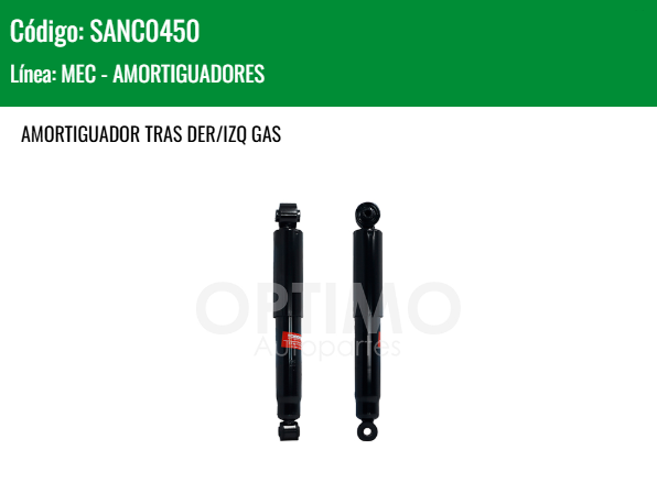 Imagen de SANC0450 AMORTIGUADOR TRASERO DER/IZQ GAS CHEVROLET TORNADO 1.8L 2012-2020