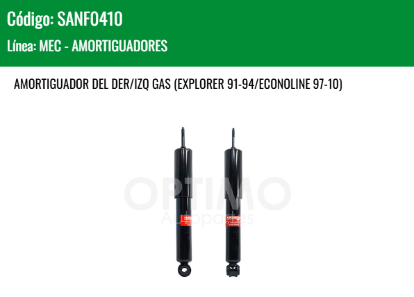 Imagen de SANF0410 AMORTIGUADOR DELANTERO DER/IZQ GAS FORD RANGER 2WD 4WD 91-97
