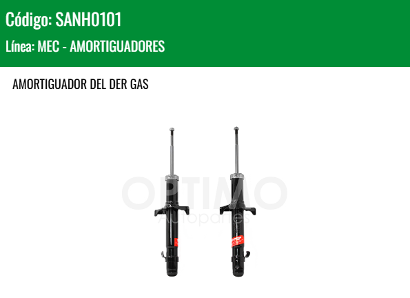 Imagen de SANH0101 AMORTIGUADOR DELANTERO DERECHO GAS HONDA ACCORD 2.4L L4 3.5L V6 08-12