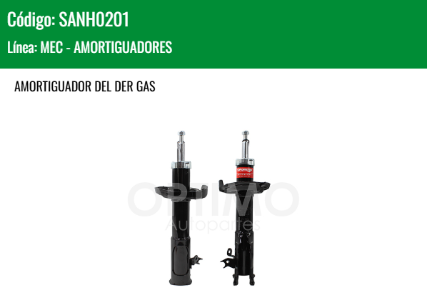 Imagen de SANH0201 AMORTIGUADOR DELANTERO DERECHO GAS HONDA CIVIC 1.8L L4 06-11 SEDAN