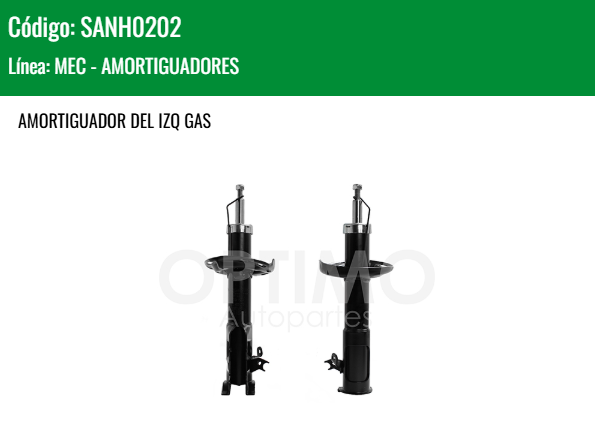 Imagen de SANH0202 AMORTIGUADOR DELANTERO IZQUIERDO GAS HONDA CIVIC 1.8L L4 06-11 SEDAN