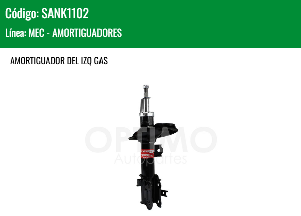 Imagen de SANK1102 AMORTIGUADOR DELANTERO IZQUIERDO GAS CHRYSLER DODGE ATTITUDE 1.4L 1.6L 06-11