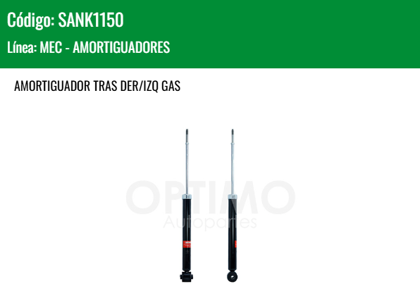 Imagen de SANK1150 AMORTIGUADOR TRASERO DER/IZQ GAS CHRYSLER DODGE ATTITUDE 1.4L 1.6L 06-11