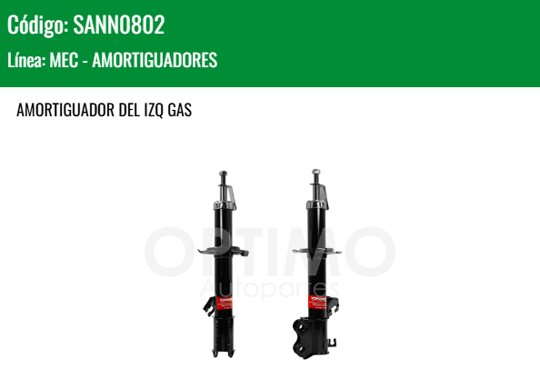 Imagen de SANN0802 AMORTIGUADOR DELANTERO IZQUIERDO GAS NISSAN MARCH 1.6L 11-25