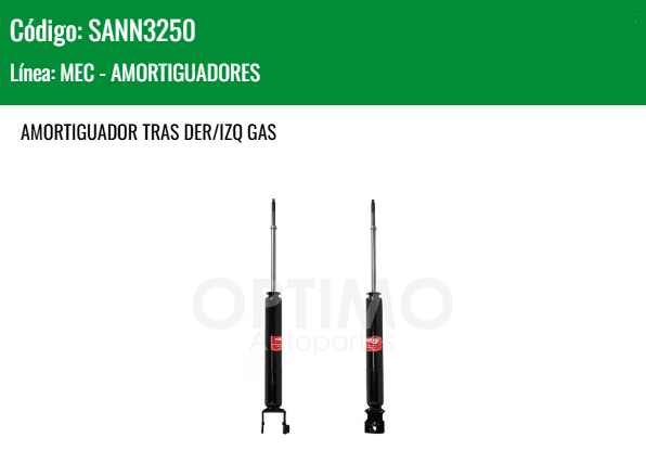 Imagen de SANN3250 AMORTIGUADOR TRASERO DER-IZQ GAS NISSAN ALTIMA 2.5L 3.5L 02-06