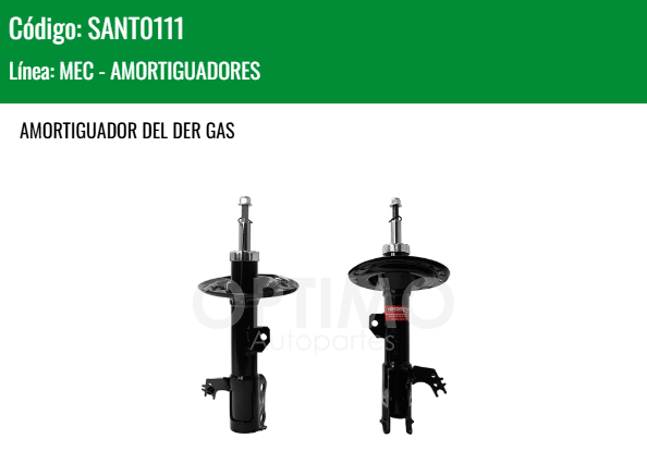 Imagen de SANT0111 AMORT DEL DER TOYOTA CAMRY 2.5L/ 3.5L 12-17  8709094