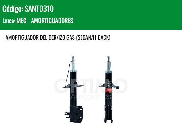 Imagen de SANT0310 AMORTIGUADOR DEL DER/IZQ GAS (SEDAN/H-BACK)