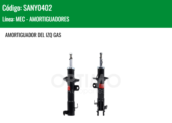 Imagen de SANY0402 AMORTIGUADOR DELANTERO IZQUIERDO SUZUKI IGNIS 1.2L 17-25