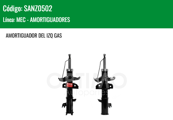 Imagen de SANZ0502 AMORTIGUADOR DEL-IZQ GAS MAZDA 2 1.5L HATCHBACK 12-15