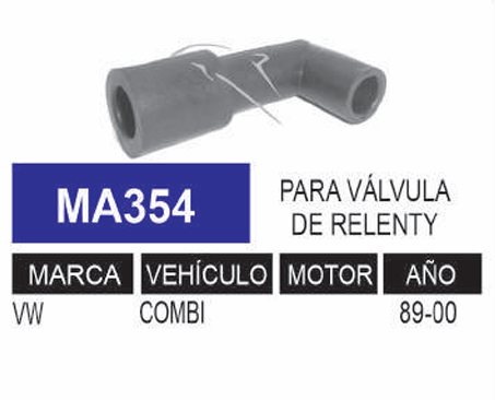 Imagen de MA354 MANGUERA PARA VALVULA DE RELENTY VOLKSWAGEN COMBI 89-00