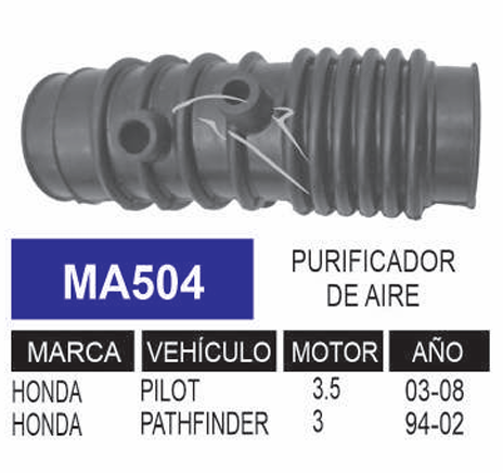 Imagen de MA504 DUCTO PURIFICADOR DE AIRE HONDA PILOT 3.5L V6 03-08 NISSAN PATHFINDER 3.0L V6 94-02