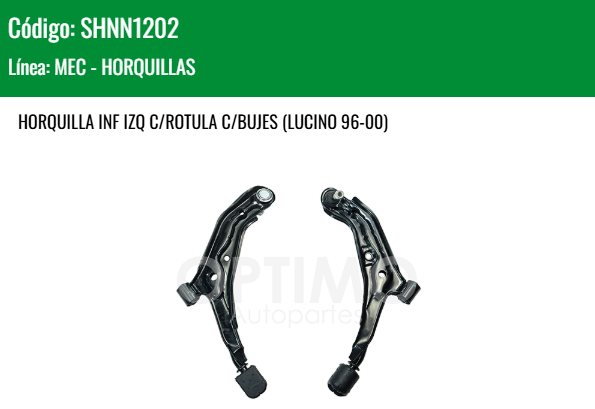 Imagen de SHNN1202 HORQUILLA INF IZQ C/ROTULA C/BUJES SENTRA B-14 2.0L 96 - 00 (LUCINO 96-00)