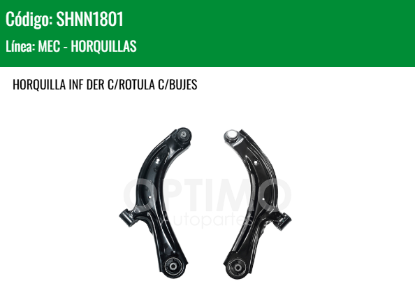 Imagen de SHNN1801 HORQUILLA INFERIOR DERECHA C/ROTULA C/BUJES NISSAN SENTRA B17 1.8L 13-20