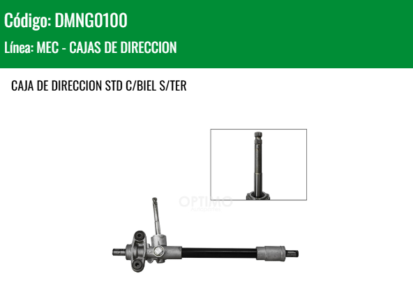 Imagen de DMNG0100 CREMALLERA STD C/BIEL S/TER CHEVROLET MATIZ G2 1.0L 06-15