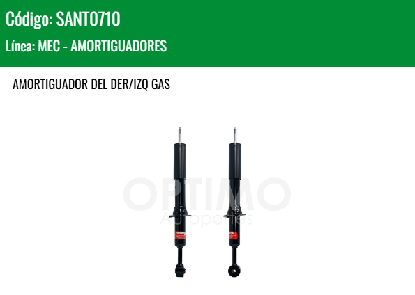 Imagen de SANT0710 AMORTIGUADOR DELANTERO DER/IZQ TOYOTA HILUX 4WD 2.7L 2.8L 06-25