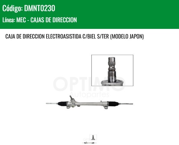 Imagen de DMNT0230 CREMALLERA ELECTROASISTIDA C/BIEL S/TER TOYOTA COROLLA 1.8L 2.4L 14-19 (MODELO JAPON)