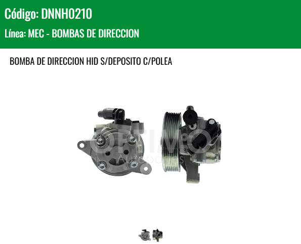 Imagen de DNNH0210 BOMBA DE DIRECCION HIDRAULICA S/DEP C/POLEA HONDA CIVIC 1.8L 2.0L L4 06-12