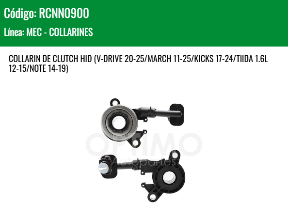Imagen de RCNN0900 COLLARIN HIDRAULICO NISSAN MICRA 1.4L L4 05-07 MARCH VERSA 1.6L L4 DOHC 16V 12-25