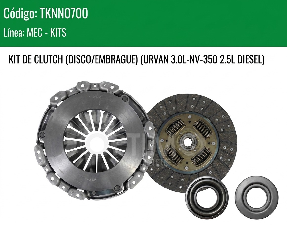 Imagen de TKNN0700 KIT EMBRAGUE C/COLLARIN NISSAN NP300 D22 2.5L L4 DIESEL 4WD 08-15