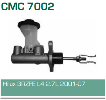 Imagen de CMC-7002 CILINDRO MAESTRO DE CLUTCH SUPERIOR TOYOTA HILUX 2.7L L4 3RZFE 01-07