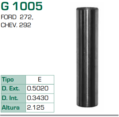 Imagen de G-1005 GUIA PARA VALVULA ESCAPE CHEVROLET 250 292 327 350 FORD 302 335 351