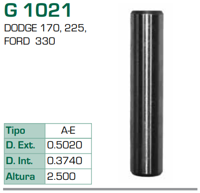 Imagen de G-1021 GUIA PARA VALVULA ADM/ESC DODGE 170 225 FORD 330