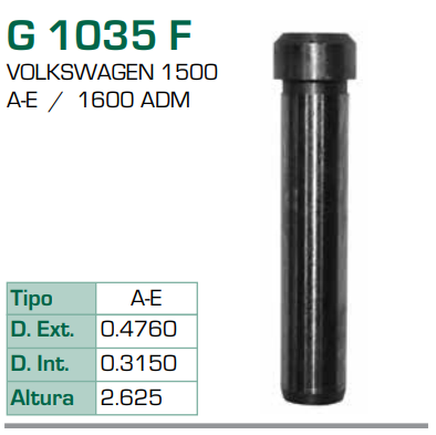 Imagen de G-1035-F GUIA PARA VALVULA ADM/ESC VOLKSWAGEN 1500 (SOLAMENTE ADMISION EN VW 1600 )