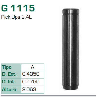Imagen de G-1115 GUIA PARA VALVULA ADMISION NISSAN PICK UP 2.4