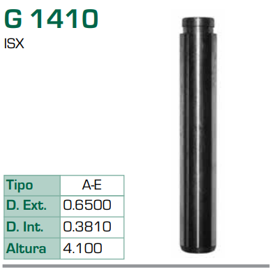Imagen de G-1410 GUIA PARA VALVULA ADM/ESC CUMMINS MOTOR ISX