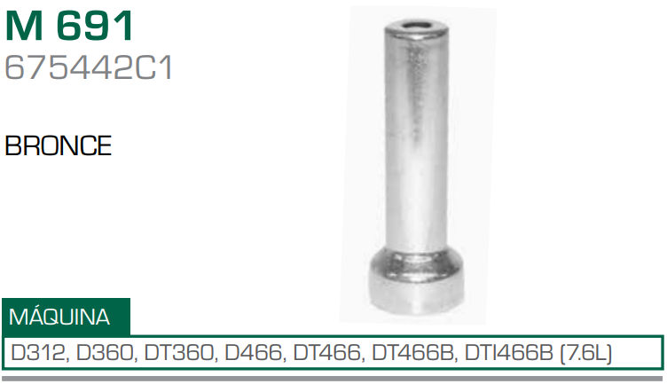 Imagen de M-691 MANGAS PARA INYECTOR BRONCE NAVISTAR D312 D360 DT360 D466 DT466 DT466B DTI466B 7.6L