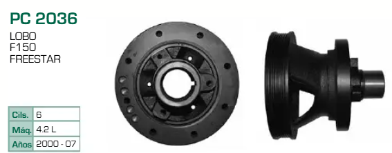 Imagen de PC-2036 POLEA DE CIGUEÑAL FORD F150 LOBO FREESTAR 4.2L V6 00-07