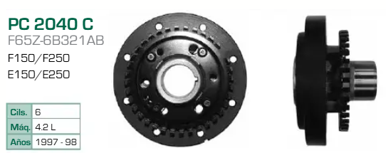 Imagen de PC-2040-C POLEA DE CIGUEÑAL FORD E150 E250 F150 F250 4.2L V6 97-98
