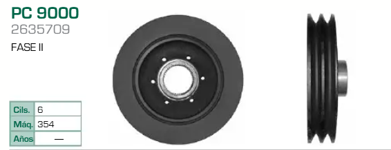 Imagen de PC-9000 POLEA DE CIGUEÑAL PERKINS 354 6 CIL. FASE II