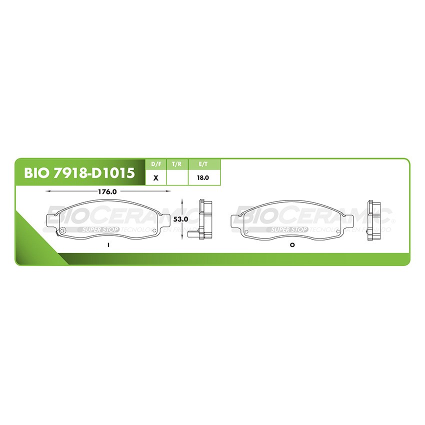 Imagen de BIO7918-D1015 BALATA FRENO DE DISCO DELANTERA INFINITI QX56 04-06 NISSAN ARMADA 05 PATHFINDER 04 TITAN 04-05