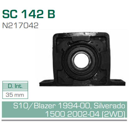 Imagen de SC-142-B SOPORTE PARA FLECHA CARDAN CHEVROLET SILVERADO 1500 2WD 00-04 BLAZER S10 94-00 DIAM. 35 MM