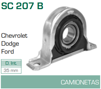 Imagen de SC-207-B SOPORTE PARA FLECHA CARDAN FORD RANGER 01- DIAM. 40 MM