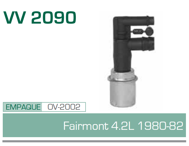Imagen de V V-2090 VALVULA PCV  FORD FAIRMONT 4.2L 80-82