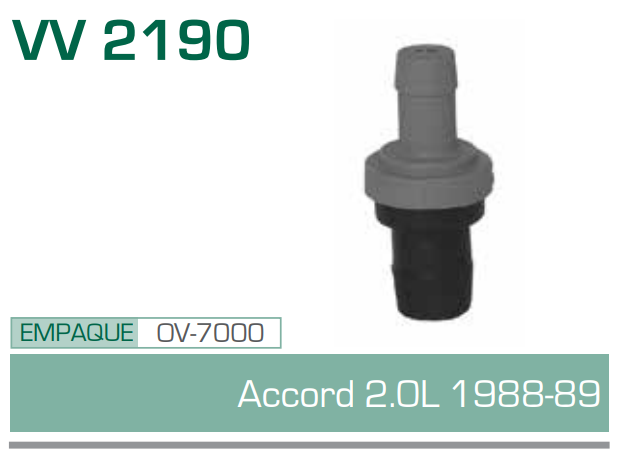 Imagen de V V-2190 VALVULA PCV HONDA ACCORD 2.0L 88-89