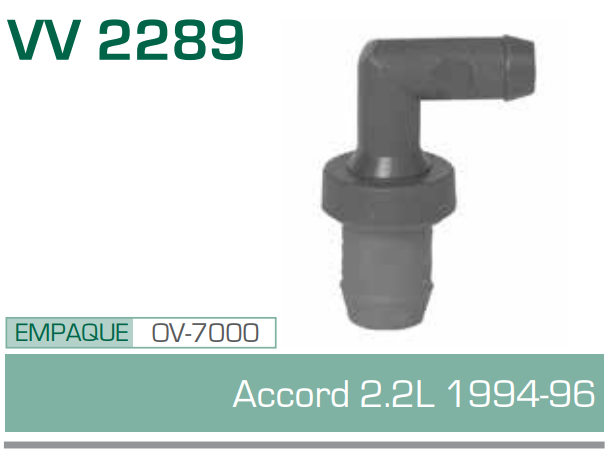 Imagen de V V-2289 VALVULA PCV HONDA ACCORD 2.2L 94-96