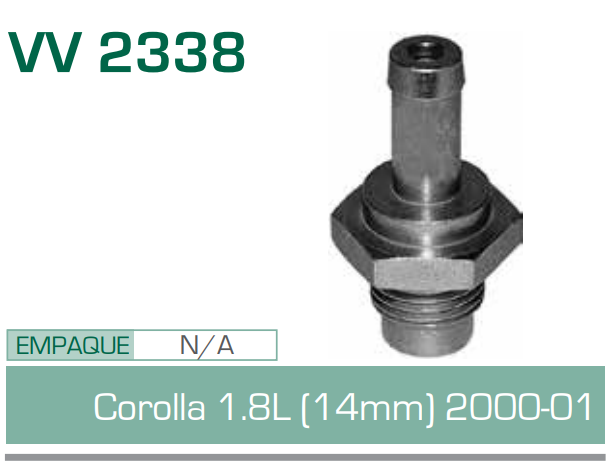 Imagen de V V-2338 VALVULA PCV TOYOTA COROLLA 1.8L L4 (14mm) 00-01