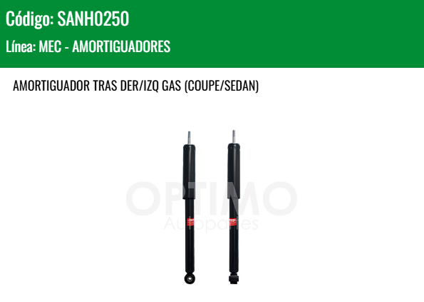Imagen de SANH0250 AMORTIGUADOR TRASERO DER/IZQ GAS HONDA CIVIC 1.8L 06-11 (COUPE/SEDAN)