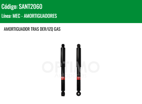 Imagen de SANT2060 AMORTIGUADOR TRASERO DER/IZQ GAS TOYOTA AVANZA 1.5L L4 12-21