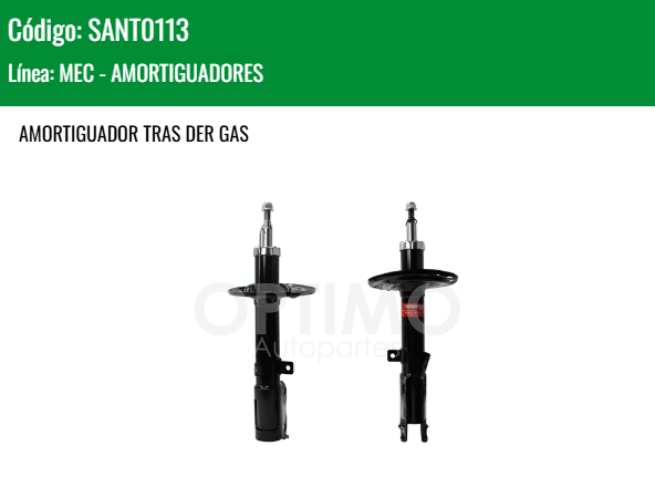 Imagen de SANT0113 AMORTIGUADOR TRASERO DERECHO GAS TOYOTA CAMRY 2.5L 3.5L 12-17