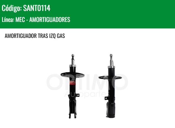 Imagen de SANT0114 AMORTIGUADOR TRASERO IZQUIERDO GAS TOYOTA CAMRY 2.5L 3.5L 12-17