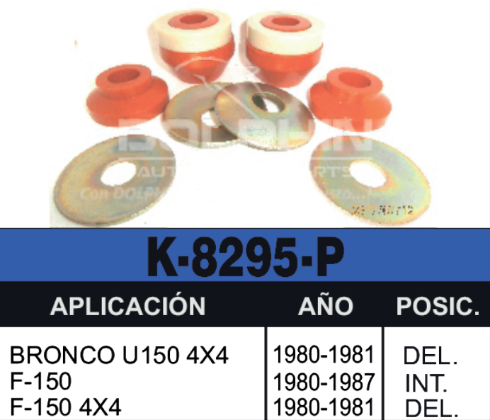 Imagen de K-8295-P GOMA TIRANTE FORD BRONCO 4X4 80-96 F100 4X2 80-86 F150 4X2 80-86 F150 4X4 80-86 F250 4X2 80-98 F350 4X2 80-98