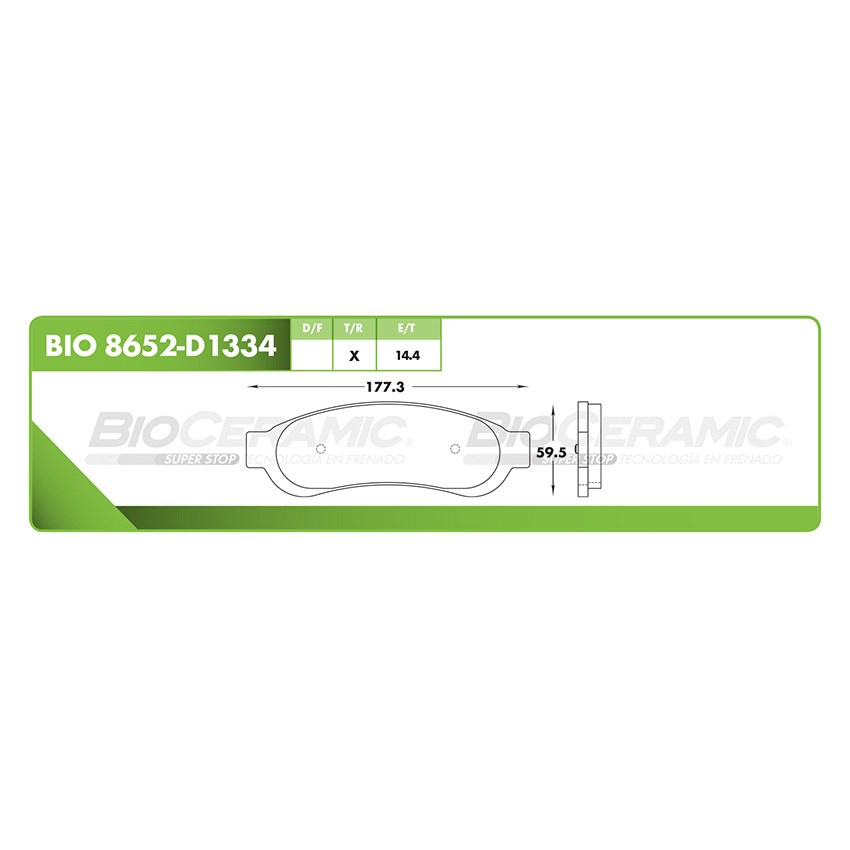 Imagen de BIO8652-D1334 BALATA FRENO DE DISCO TRASERA FORD F250 SUPER DUTY 11-12 F350 SUPER DUTY 11-12 F450 SUPER DUTY 11-12