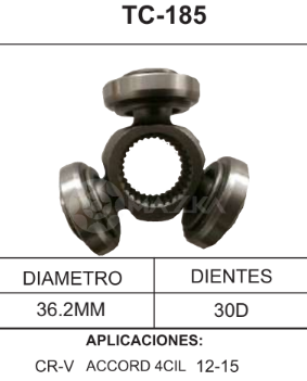 Imagen de TC-185 TRIPOIDE HONDA CR-V 12-15 ACCORD L4 12-15 DIAM. TAZA 36.2MM 30D
