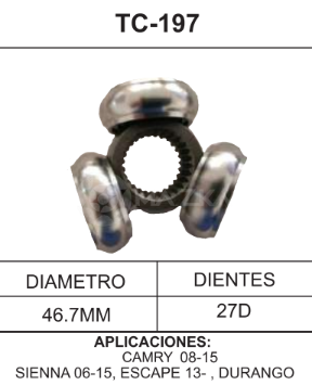 Imagen de TC-197 TRIPOIDE TOYOTA CAMRY 08-15 SIENNA 06-15 FORD ESCAPE 13- DODGE DURANGO 08-15
